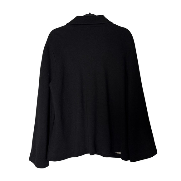 Talbots Double Breasted Jacket Black Merino Wool Size 1X Knit Classic Careerwear - Picture 2 of 12